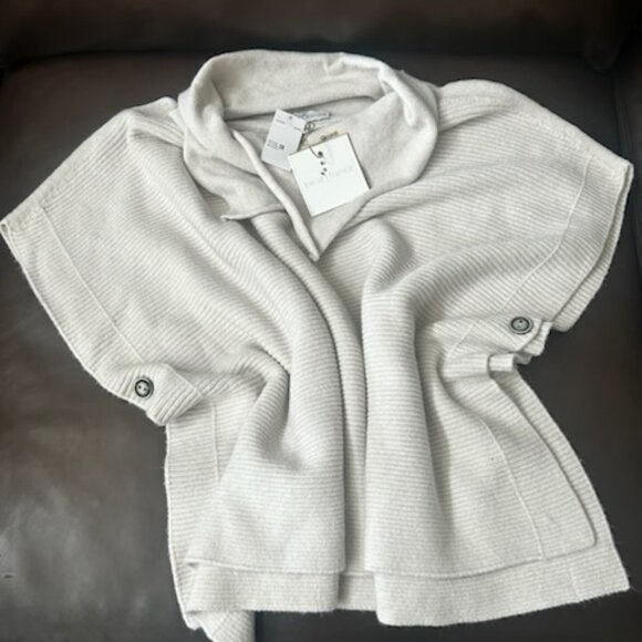 NWT Made in Italy Belle France Old Money Style Pullover Poncho Sweater Cardigan - Picture 4 of 12